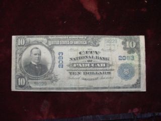 1902 $10 Nbn City Nat.  Bank Of Paducah,  Ky Ch 2093 Scarce Fine photo