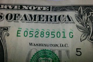 2009 $1 Frn Ink Error Doubled Serial Number photo