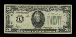 $20 1934a San Francisco La Block Vf photo
