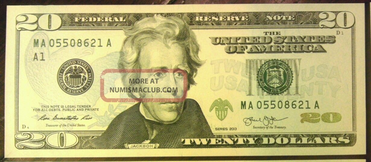 20 dollar bill serial number information