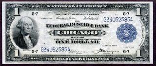 1914 $1 Federal Reserve Note  Screaming Eagle  Chicago District photo