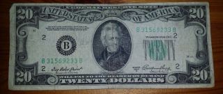 1950a $20 Twenty Dollar Bill Note - York - B31569233b - Circulated photo