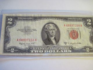 Vf,  Crispy 1953 B Two Dollars Circulated Us Note photo