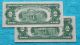 1963a 2 - Consecutive $2 Red Seal Us Note Two Dollar Bill Small Size Notes photo 1
