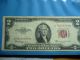 1953c $2 Dollar Red Seal Plus 1957 One Dollar Silver Certificate Small Size Notes photo 5