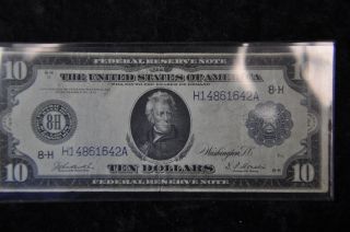 1914 Series Federal Reserve Note $10 Ten Dollar Bill Vf St.  Louis photo
