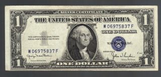$1 1935d Crisp Silver Certificate Old Usa Paper Money Blue Seal Antique Ss Bill photo