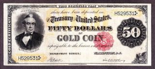 Us 1882 $50 Gold Certificate Fr 1197 Vf - Xf (- 531) photo