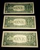 2009 3 - 1$ Federal Reserve Note Sequential Numbers Small Size Notes photo 4