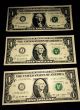 2009 3 - 1$ Federal Reserve Note Sequential Numbers Small Size Notes photo 5