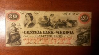 Central Bank Of Virginia Va Staunton $20 Banknote photo