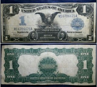 1899 $1 Black Eagle Large Size Silver Certificate Rare One Dollar Currency Note photo