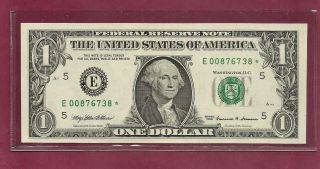 F) 1999 Rare $1 Star Note Richmond,  Virginia E Gem Uncirculated Fr.  1925 - E photo