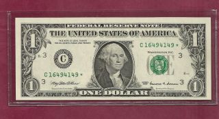 E) 1999 Rare $1 Star Note Philadelphia,  Pa.  (c) Gem Uncirculated Fr.  1924 - C photo