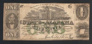 $1 1863 Montgomery Alabama One Dollar Bill Confederate Money Old Obsolete Note photo