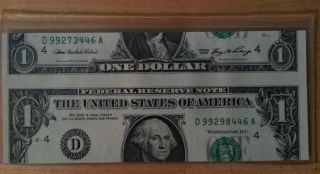 False Cutting Error $1 2006 (2 Different Serial Numbers) photo