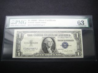 $1 1935 G Silver Certificates Choice Unc Gem Bu Note Pmg 63 photo