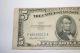 1953a Five Dollar Blue Seal Silver Certificate Sn F 68406012 A $5.  00 Note 1953 Small Size Notes photo 1