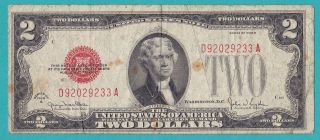 The Usa Two Dollars Banknote 1928.  D 92029233 A Series Of 1928 G. photo