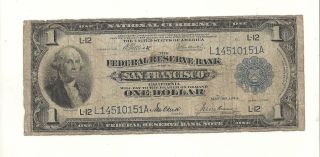 Series 1918 $1 Federal Reserve Bank Of San Francisco Califorina photo