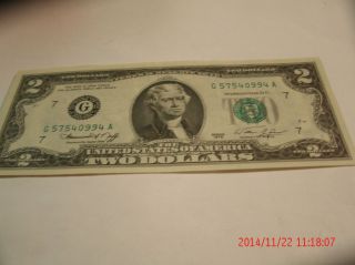 1976 $2 Two - Dollars Frn Greensealbi - Cenntinnial Crisp Uncirculated 2 photo