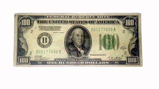 1928 A Benjamin Franklin One 100 Hundred Dollar Bill Redeemable In Gold photo