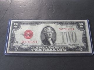 1928 D $2 Dollars Red Seal Alm Uncirculated Very Scarce photo