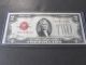 1928 C $2 Dollars Red Seal Uncirculated Very Scarce Small Size Notes photo 1