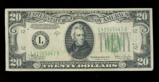 $20 1934c San Francisco Back Vf/xf photo