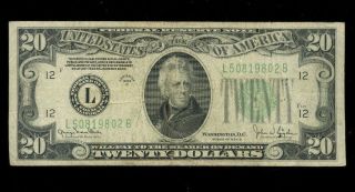 $20 1934c San Francisco Narrow Fine photo