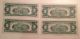 (4) Two Dollar Bills 1963 Small Size Notes photo 1