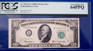 1950d $10 Frn Fr - 2014a Star Note Boston Pcgs64ppq photo