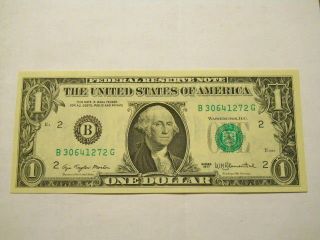 Uncirculated 1977 $1.  00 U.  S.  Federal Reserve Note photo