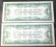 1928a One Dollar Silver Certificates /2 Funny - Backs / Consecutively Numbered Small Size Notes photo 1