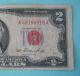 1953 Red Seal $2.  00 United States Note - Us Paper Money Bill - A 32158315 A Small Size Notes photo 2
