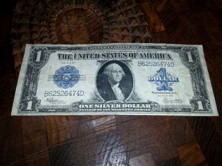 1923 $1 Large Size Silver Certificate One Dollar Bill Currency Banknote photo