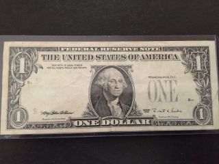 $1 1995=frn=new York=serial Numbers,  Seals,  District On Back=vf photo
