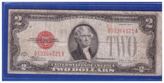 1928f $2 Dollar Bill Old Us Note Legal Tender Paper Money Currency Red Seal N - 93 photo