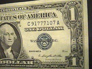 Us Currency 1957,  $1 Crisp Old Paper Money photo