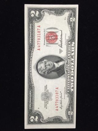 1953 A $2 Bill Red Seal Note Uncirculated photo