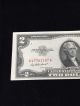 1953 A $2 Bill Red Seal Note Uncirculated Small Size Notes photo 2