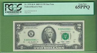 2009 $2 Dallas Star Note Pcgs Gem/new 65 Ppq Koo445581 512k Print photo