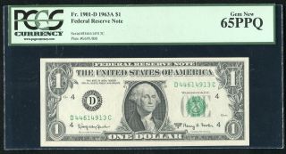 Fr.  1901 - D 1963 - A $1 Frn Federal Reserve Note D - C Block Pcgs Gem - 65ppq photo