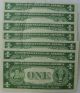 (7) Seven 1935 F Silver Certificates Consecutive Serial Numbers Au Small Size Notes photo 1