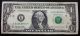 Offset Printing Error 1995 Us $1 Federal Reserve Bill Note Reverse Rare Paper Money: US photo 1