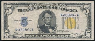 Fr.  2307 1934 - A $5 Five Dollars Silver Certificate 