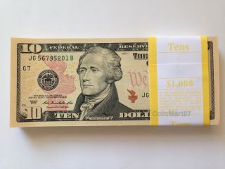 2009 Us $10 Ten Dollar Bill From Brick Uncirculated Chicago G7 photo