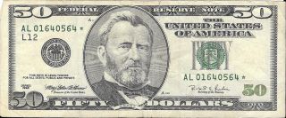 50 Dollar Federal Reserve Star Note photo