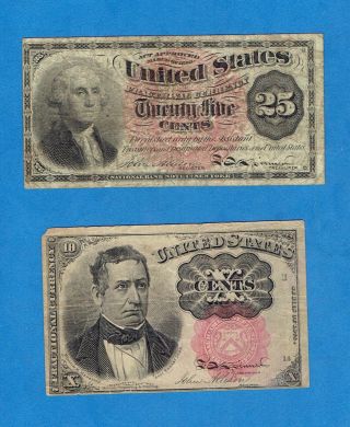 10 Cent And 25 Cent Fractional Currency 1863 photo