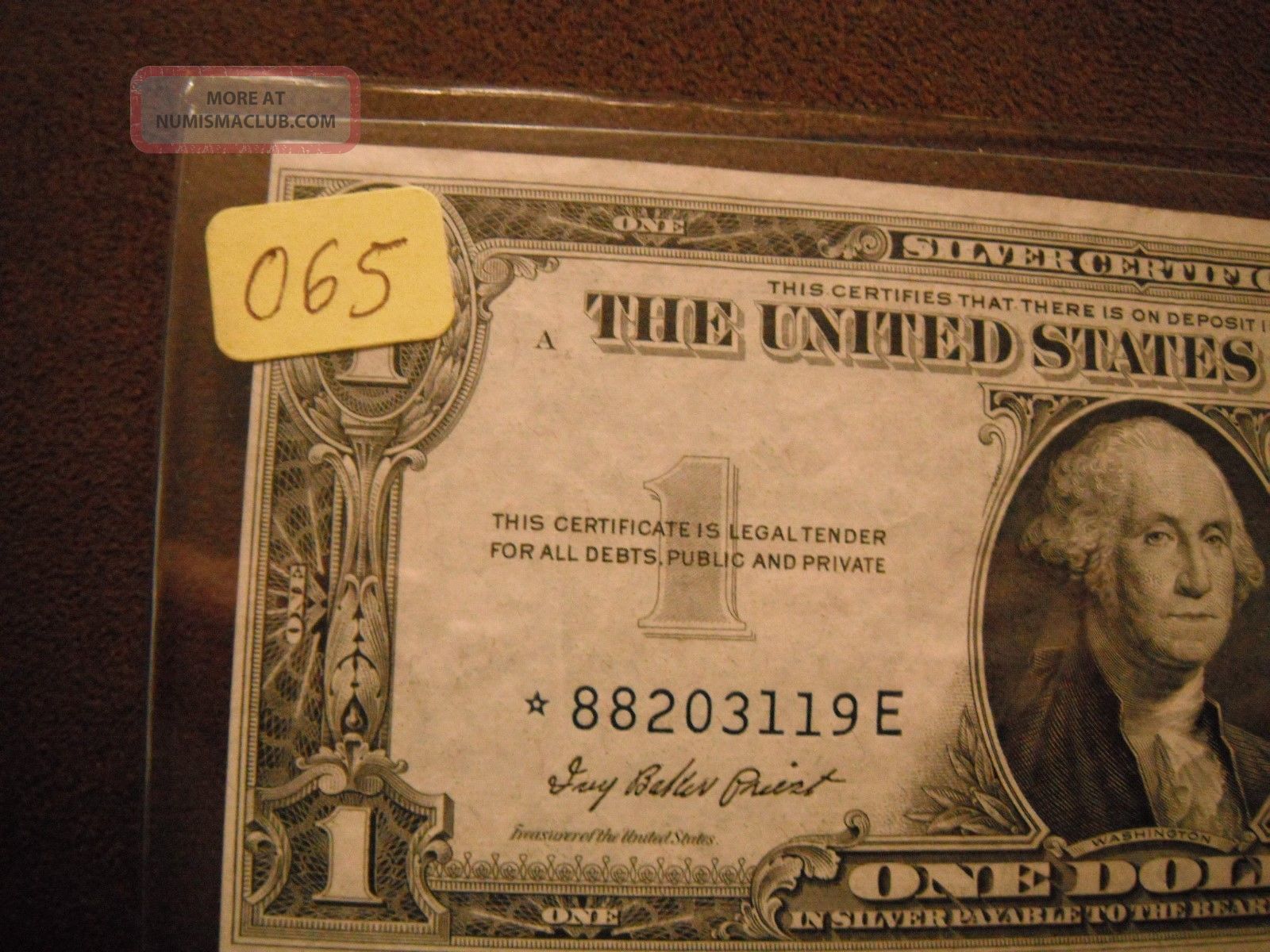 1935 E 1 Dollar Silver Certificate Star Note A/u